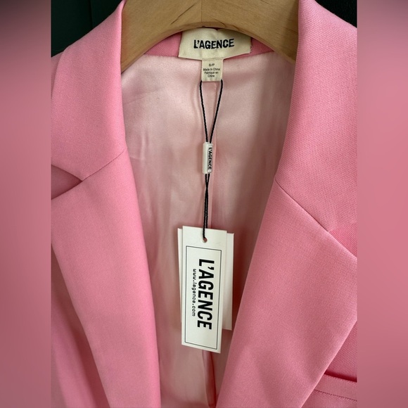 NWT•  L'AGENCE Pink Women's Wool Blend Blazer • S - Picture 3 of 5